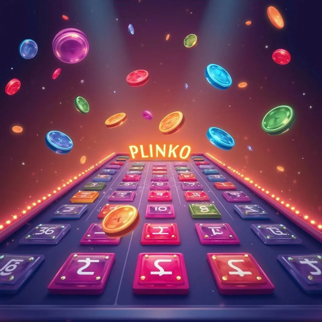 Table de jeu Plinko avec des jetons tombants